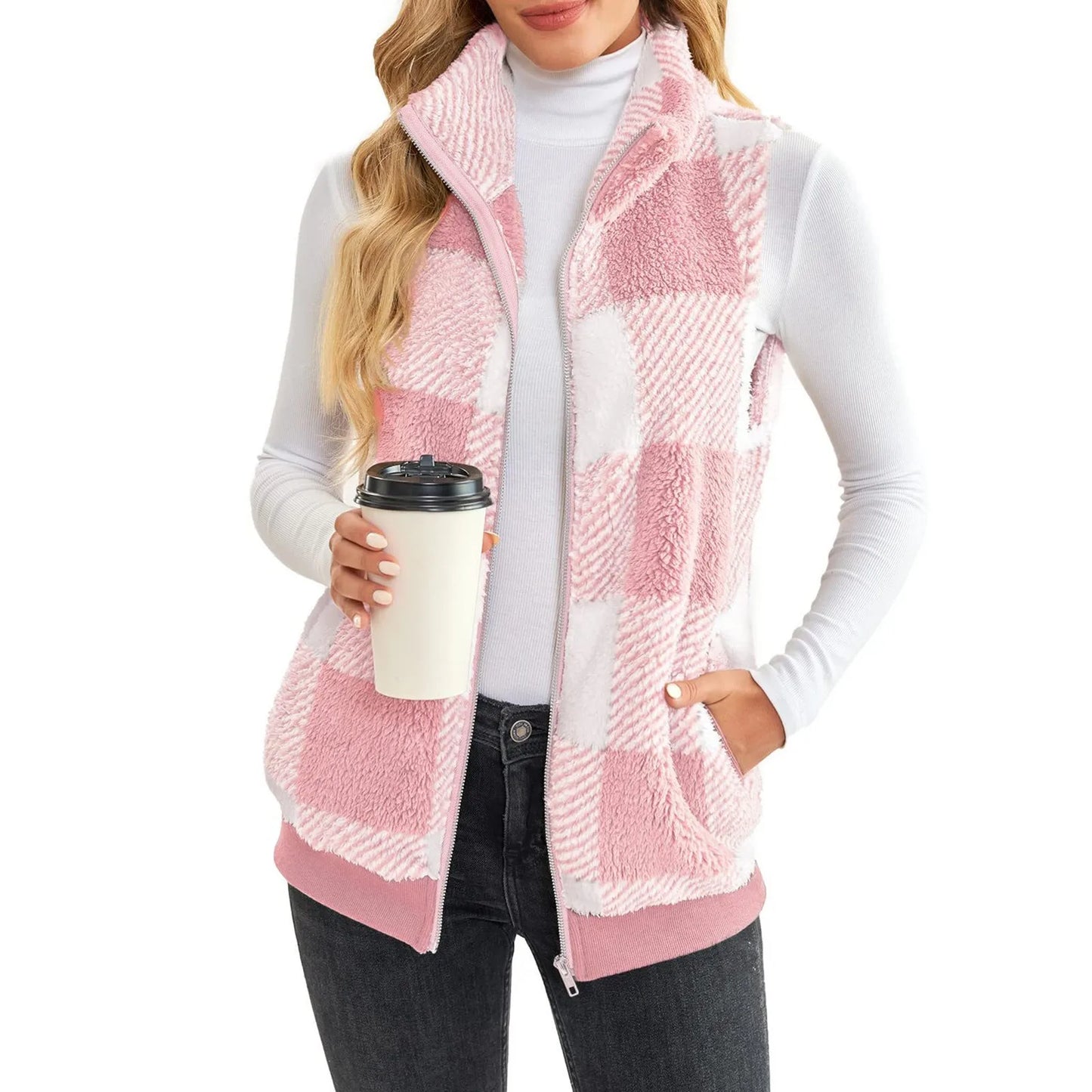 Women Casual Warm Fleece Vest Jacket