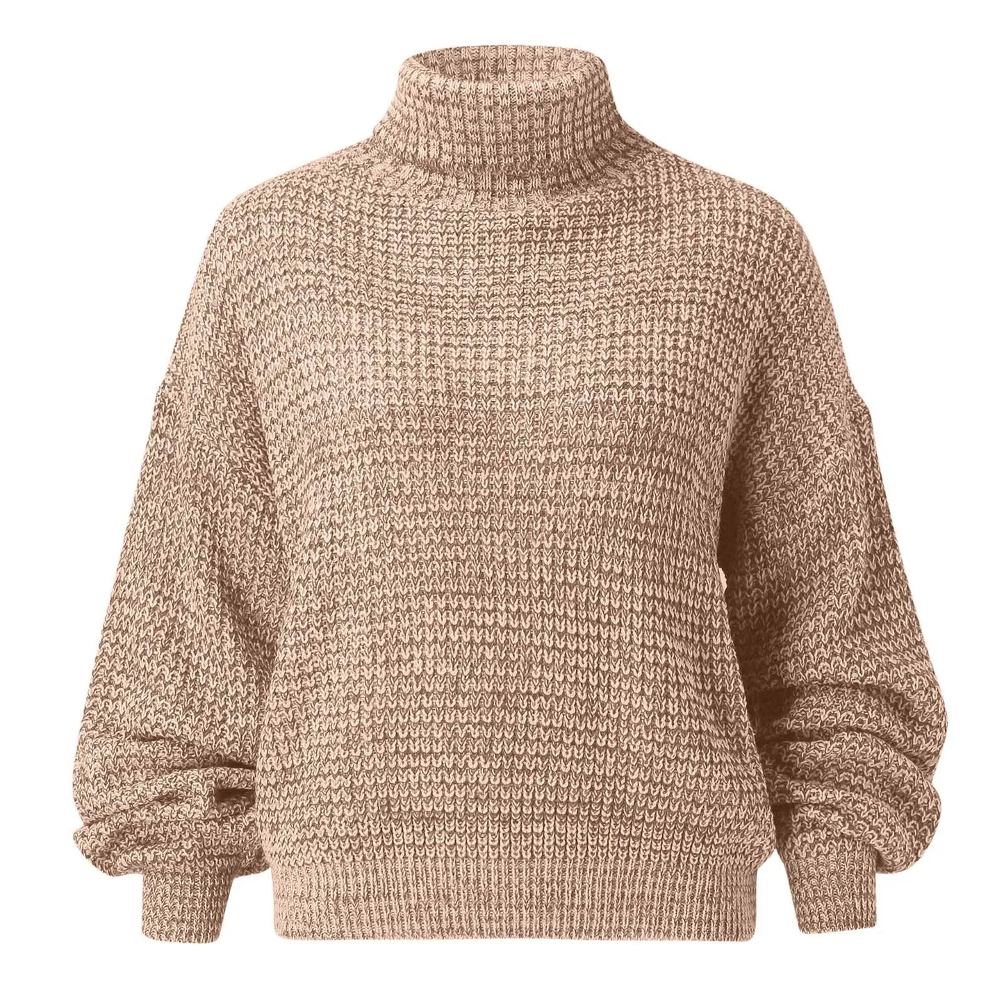 Loose Fit Knitted Turtleneck Sweater for Women