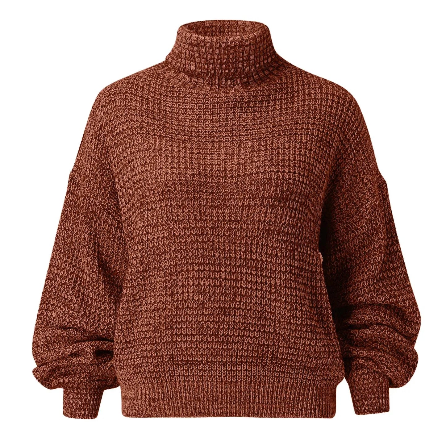 Loose Fit Knitted Turtleneck Sweater for Women
