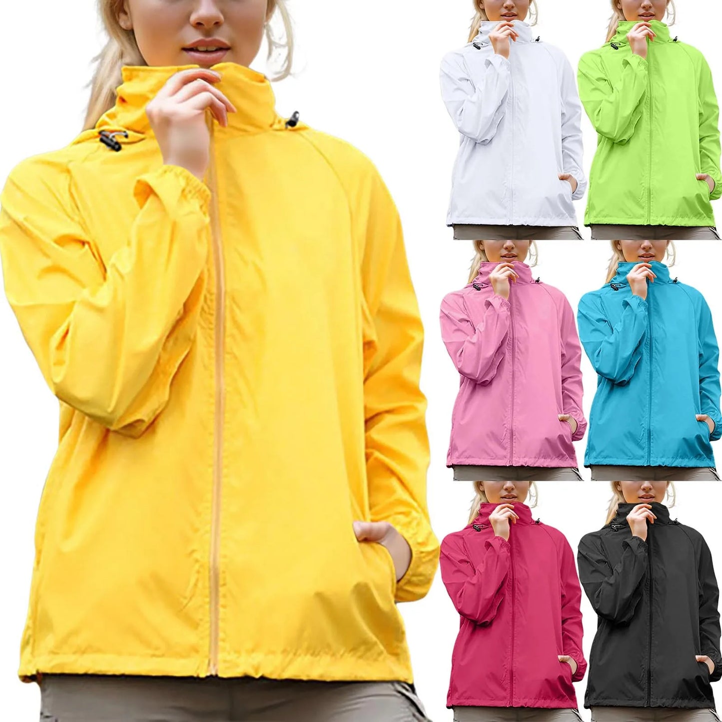 Unisex Windproof Cycling Jacket with Detachable Hood