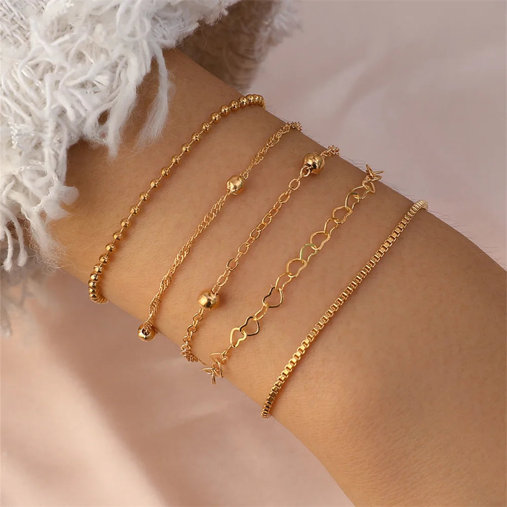 Elegant Thin Chain Bracelet Set for Daily Wear