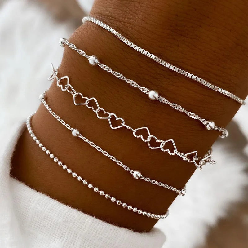 Elegant Thin Chain Bracelet Set for Daily Wear