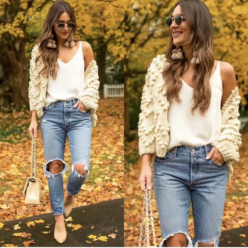 Casual Autumn Winter Knitted Cardigan for Women