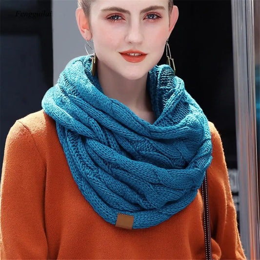 Warm Knitted Cashmere Snood Scarf for Women