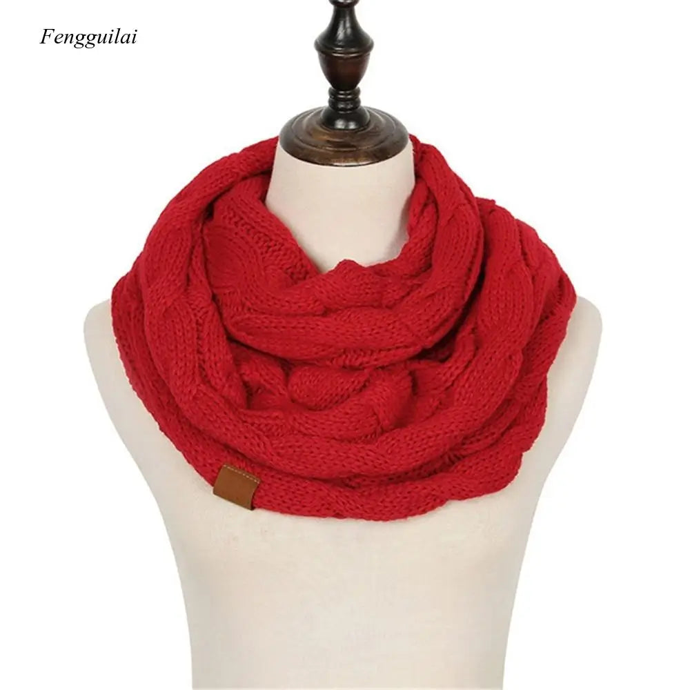 Warm Knitted Cashmere Snood Scarf for Women