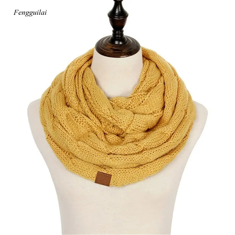 Warm Knitted Cashmere Snood Scarf for Women