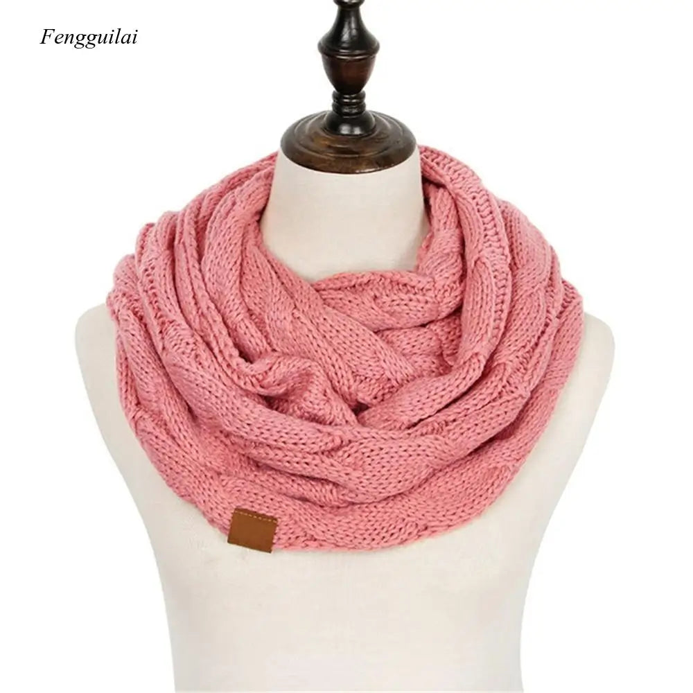 Warm Knitted Cashmere Snood Scarf for Women