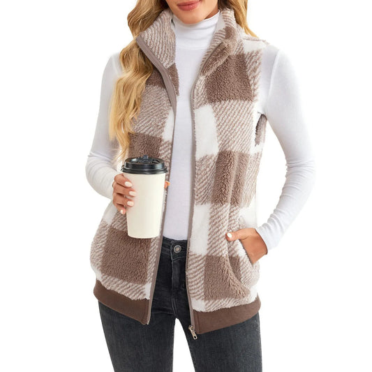 Women Casual Warm Fleece Vest Jacket