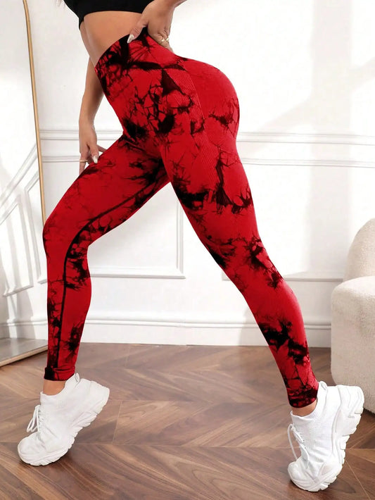 High Waist Tie Dye Yoga Pants for Women