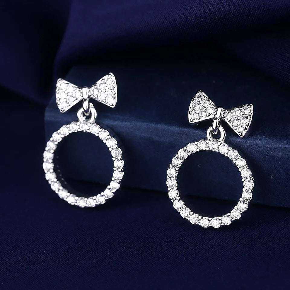 Cute Clear Crystal CZ Stud Earrings