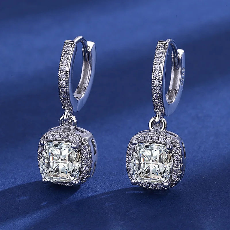 Cute Clear Crystal CZ Stud Earrings