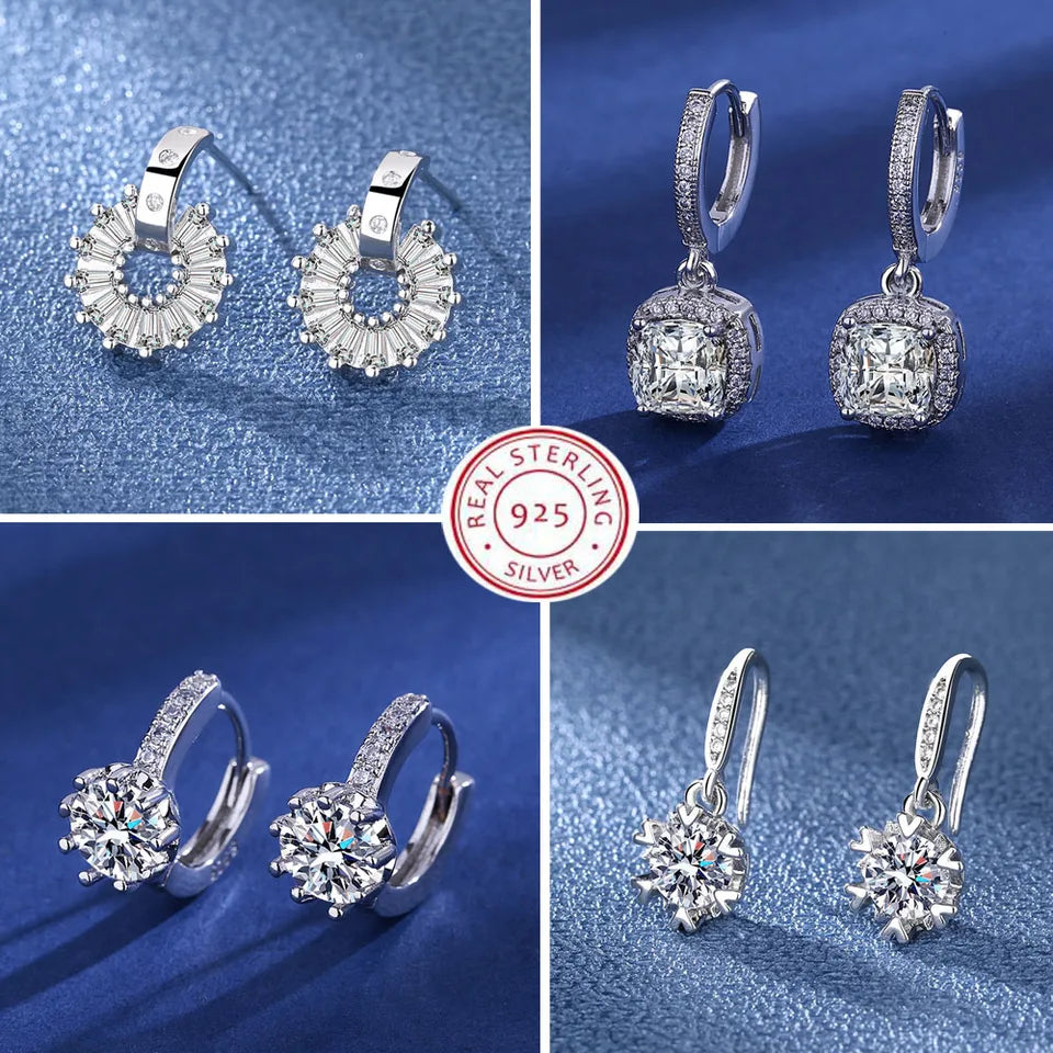 Cute Clear Crystal CZ Stud Earrings