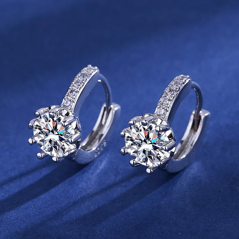 Cute Clear Crystal CZ Stud Earrings