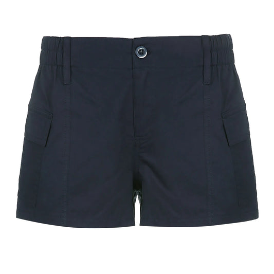 Vintage High Waist Black Denim Shorts for Women