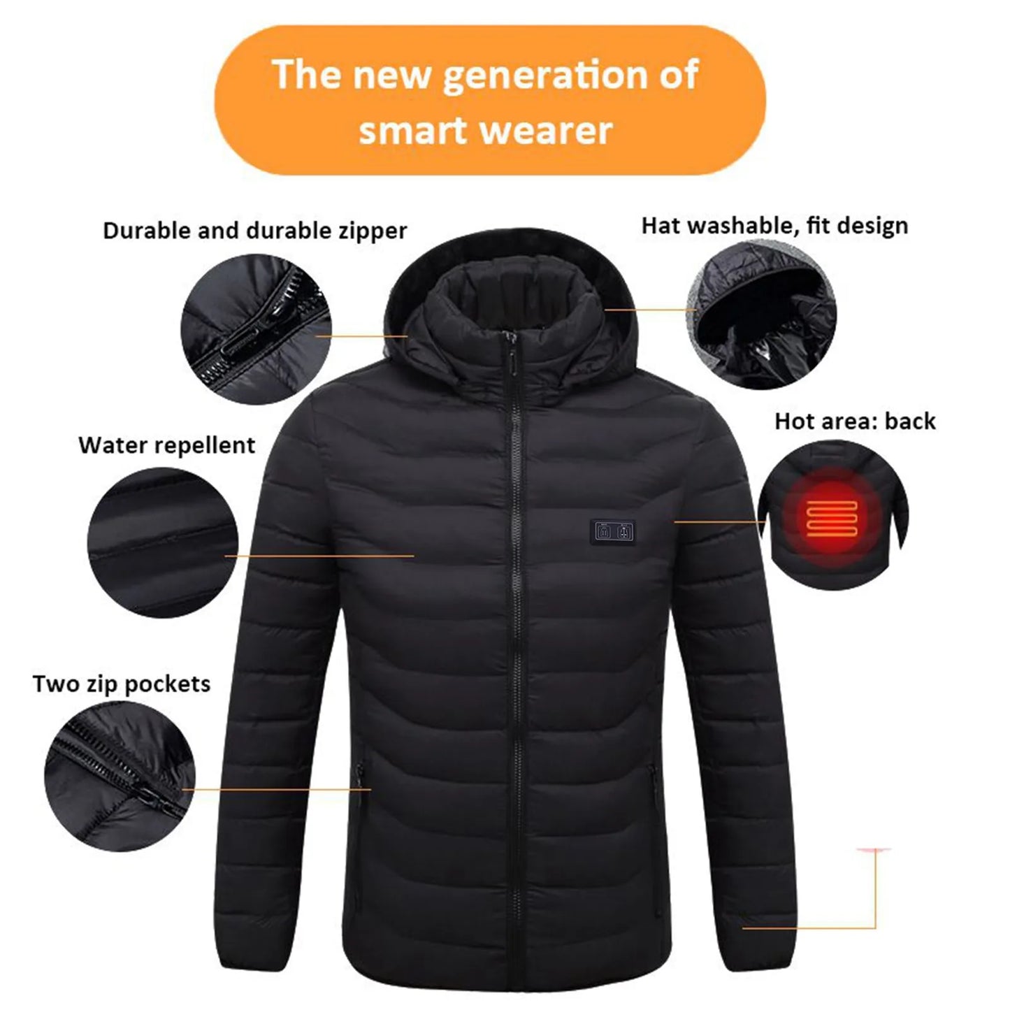 Women USB Heated Jacket with Intelligent Temperature Control