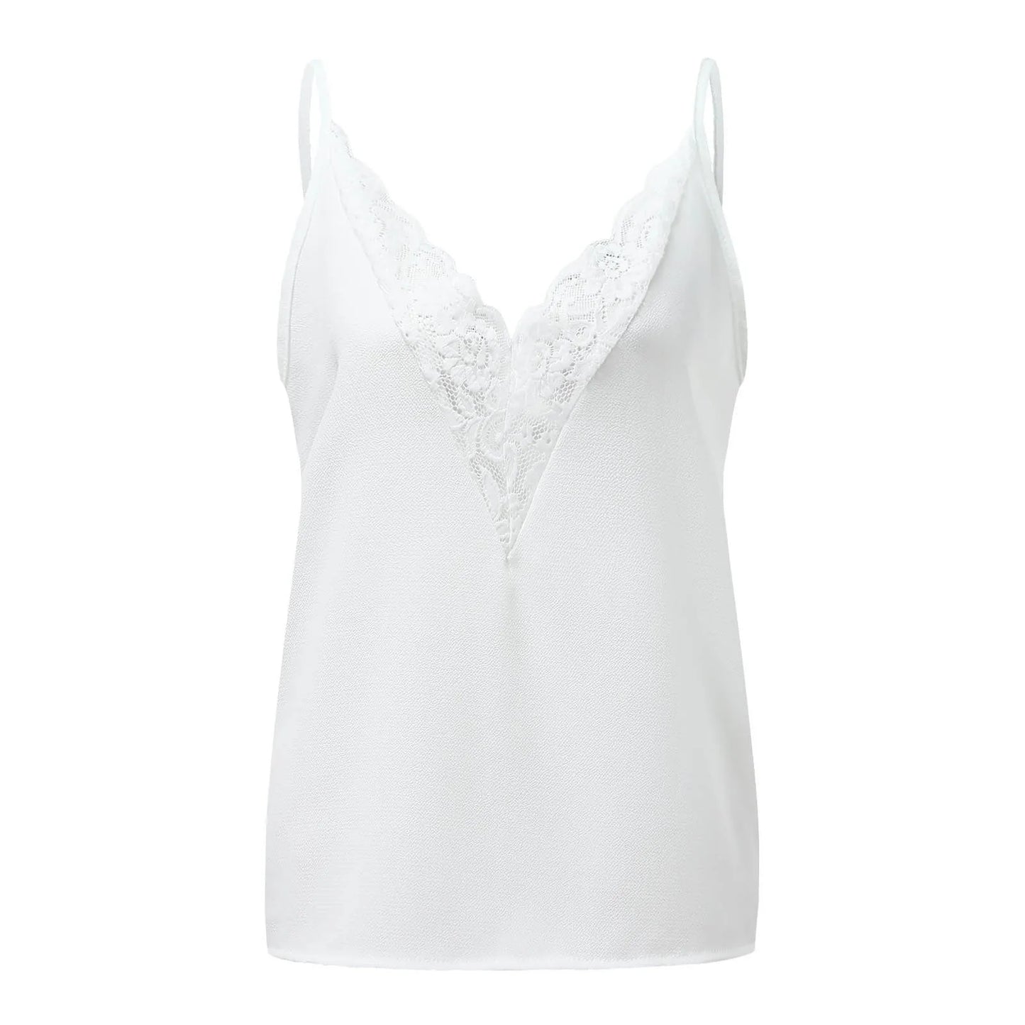 Elegant Women's Lace Splicing V Neck Tank Top